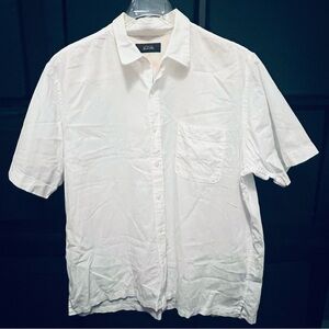 Tassa  Elba Sz XL Men's White Short Sleeve Shirt Linen/ Cotton